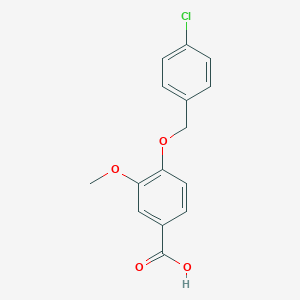 molecular formula C15H13ClO4 B469828 4-[(4-氯苄基)氧基]-3-甲氧基苯甲酸 CAS No. 113457-36-6