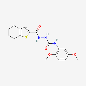 molecular formula C18H21N3O4S B4698288 N-(2,5-dimethoxyphenyl)-2-(4,5,6,7-tetrahydro-1-benzothien-2-ylcarbonyl)hydrazinecarboxamide 