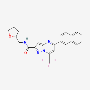 molecular formula C23H19F3N4O2 B4698319 5-(2-naphthyl)-N-(tetrahydro-2-furanylmethyl)-7-(trifluoromethyl)pyrazolo[1,5-a]pyrimidine-2-carboxamide 