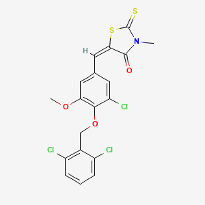 molecular formula C19H14Cl3NO3S2 B4698321 5-{3-chloro-4-[(2,6-dichlorobenzyl)oxy]-5-methoxybenzylidene}-3-methyl-2-thioxo-1,3-thiazolidin-4-one 