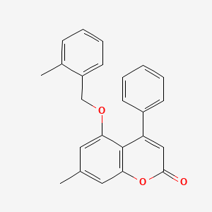 molecular formula C24H20O3 B4698325 7-methyl-5-[(2-methylbenzyl)oxy]-4-phenyl-2H-chromen-2-one 