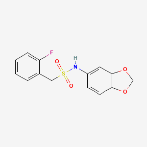 molecular formula C14H12FNO4S B4698336 N-1,3-benzodioxol-5-yl-1-(2-fluorophenyl)methanesulfonamide 