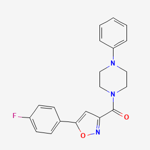 molecular formula C20H18FN3O2 B4698345 1-{[5-(4-fluorophenyl)-3-isoxazolyl]carbonyl}-4-phenylpiperazine 