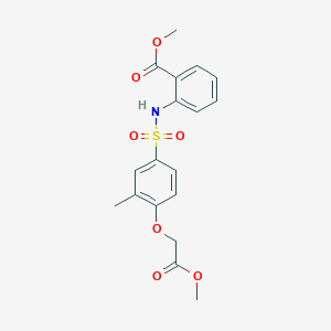 molecular formula C18H19NO7S B4698386 methyl 2-({[4-(2-methoxy-2-oxoethoxy)-3-methylphenyl]sulfonyl}amino)benzoate 