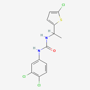 molecular formula C13H11Cl3N2OS B4698394 N-[1-(5-chloro-2-thienyl)ethyl]-N'-(3,4-dichlorophenyl)urea 