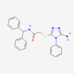molecular formula C23H21N5OS B4698398 2-[(5-amino-4-phenyl-4H-1,2,4-triazol-3-yl)thio]-N-(diphenylmethyl)acetamide 