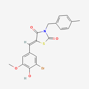 molecular formula C19H16BrNO4S B4698404 5-(3-bromo-4-hydroxy-5-methoxybenzylidene)-3-(4-methylbenzyl)-1,3-thiazolidine-2,4-dione 
