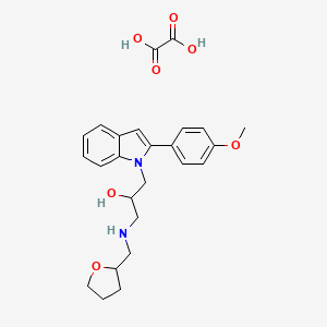 molecular formula C25H30N2O7 B4698428 1-[2-(4-methoxyphenyl)-1H-indol-1-yl]-3-[(tetrahydro-2-furanylmethyl)amino]-2-propanol ethanedioate (salt) 
