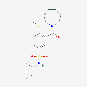 molecular formula C18H28N2O3S2 B4698433 3-(1-azepanylcarbonyl)-N-(sec-butyl)-4-(methylthio)benzenesulfonamide 