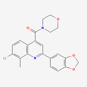 molecular formula C22H19ClN2O4 B4698440 2-(1,3-benzodioxol-5-yl)-7-chloro-8-methyl-4-(4-morpholinylcarbonyl)quinoline 