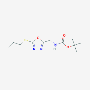 molecular formula C11H19N3O3S B4698455 tert-butyl {[5-(propylthio)-1,3,4-oxadiazol-2-yl]methyl}carbamate 