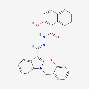 molecular formula C27H20FN3O2 B4698482 N'-{[1-(2-fluorobenzyl)-1H-indol-3-yl]methylene}-2-hydroxy-1-naphthohydrazide 
