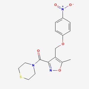 molecular formula C16H17N3O5S B4698490 4-({5-methyl-4-[(4-nitrophenoxy)methyl]-3-isoxazolyl}carbonyl)thiomorpholine 