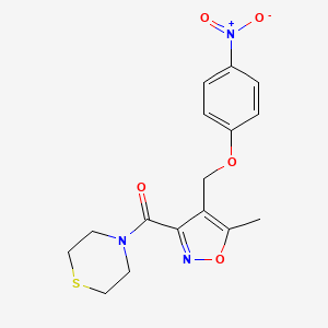 {5-METHYL-4-[(4-NITROPHENOXY)METHYL]-3-ISOXAZOLYL}(1,4-THIAZINAN-4-YL)METHANONE