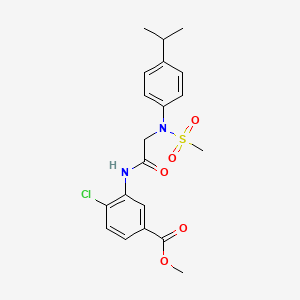 molecular formula C20H23ClN2O5S B4698501 methyl 4-chloro-3-{[N-(4-isopropylphenyl)-N-(methylsulfonyl)glycyl]amino}benzoate 