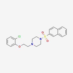 molecular formula C22H23ClN2O3S B4698524 1-[2-(2-chlorophenoxy)ethyl]-4-(2-naphthylsulfonyl)piperazine 