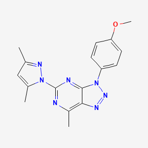 molecular formula C17H17N7O B4698548 5-(3,5-dimethyl-1H-pyrazol-1-yl)-3-(4-methoxyphenyl)-7-methyl-3H-[1,2,3]triazolo[4,5-d]pyrimidine 