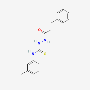 molecular formula C18H21N3OS B4698566 N-(3,4-dimethylphenyl)-2-(3-phenylpropanoyl)hydrazinecarbothioamide 