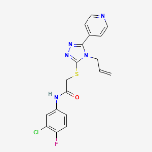 molecular formula C18H15ClFN5OS B4698596 2-{[4-allyl-5-(4-pyridinyl)-4H-1,2,4-triazol-3-yl]thio}-N-(3-chloro-4-fluorophenyl)acetamide 