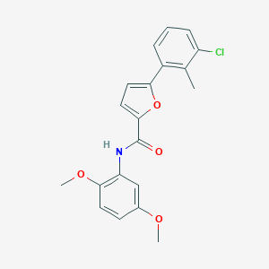 molecular formula C20H18ClNO4 B469860 5-(3-chloro-2-methylphenyl)-N-(2,5-dimethoxyphenyl)-2-furamide CAS No. 347313-95-5