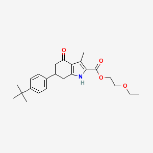 2-ethoxyethyl 6-(4-tert-butylphenyl)-3-methyl-4-oxo-4,5,6,7-tetrahydro-1H-indole-2-carboxylate