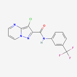 molecular formula C14H8ClF3N4O B4698639 3-chloro-N-[3-(trifluoromethyl)phenyl]pyrazolo[1,5-a]pyrimidine-2-carboxamide 