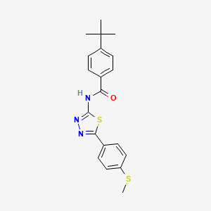 molecular formula C20H21N3OS2 B4698644 4-tert-butyl-N-{5-[4-(methylthio)phenyl]-1,3,4-thiadiazol-2-yl}benzamide 