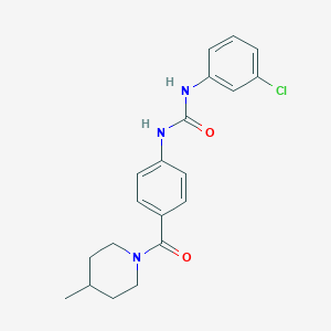 molecular formula C20H22ClN3O2 B4698648 N-(3-chlorophenyl)-N'-{4-[(4-methyl-1-piperidinyl)carbonyl]phenyl}urea 