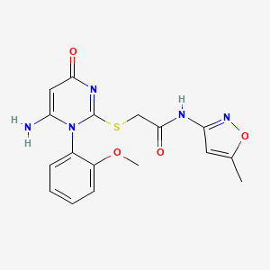 molecular formula C17H17N5O4S B4698665 2-{[6-amino-1-(2-methoxyphenyl)-4-oxo-1,4-dihydro-2-pyrimidinyl]thio}-N-(5-methyl-3-isoxazolyl)acetamide 