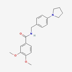molecular formula C20H24N2O3 B4698673 3,4-dimethoxy-N-[4-(1-pyrrolidinyl)benzyl]benzamide 