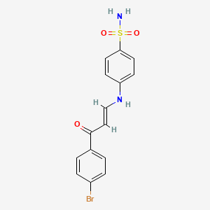 molecular formula C15H13BrN2O3S B4698691 4-{[3-(4-bromophenyl)-3-oxo-1-propen-1-yl]amino}benzenesulfonamide 