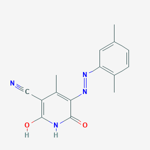 molecular formula C15H14N4O2 B469876 5-[(2,5-Dimethylphenyl)diazenyl]-6-hydroxy-4-methyl-2-oxo-1,2-dihydro-3-pyridinecarbonitrile 
