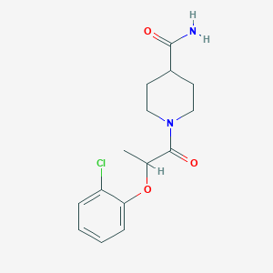 molecular formula C15H19ClN2O3 B4698778 1-[2-(2-chlorophenoxy)propanoyl]-4-piperidinecarboxamide 