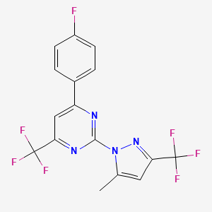 molecular formula C16H9F7N4 B4698798 4-(4-fluorophenyl)-2-[5-methyl-3-(trifluoromethyl)-1H-pyrazol-1-yl]-6-(trifluoromethyl)pyrimidine 
