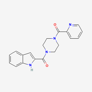 molecular formula C19H18N4O2 B4698804 2-{[4-(2-pyridinylcarbonyl)-1-piperazinyl]carbonyl}-1H-indole 