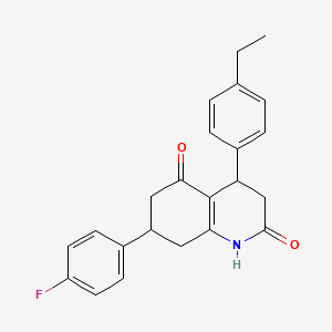 molecular formula C23H22FNO2 B4698826 4-(4-ethylphenyl)-7-(4-fluorophenyl)-4,6,7,8-tetrahydro-2,5(1H,3H)-quinolinedione 