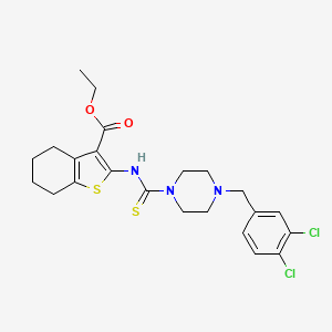 molecular formula C23H27Cl2N3O2S2 B4698836 ethyl 2-({[4-(3,4-dichlorobenzyl)-1-piperazinyl]carbonothioyl}amino)-4,5,6,7-tetrahydro-1-benzothiophene-3-carboxylate CAS No. 883546-45-0