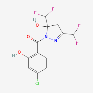 molecular formula C12H9ClF4N2O3 B4698851 1-(4-chloro-2-hydroxybenzoyl)-3,5-bis(difluoromethyl)-4,5-dihydro-1H-pyrazol-5-ol 