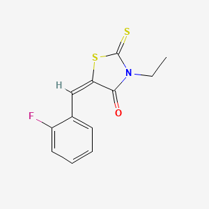 molecular formula C12H10FNOS2 B4698853 3-ethyl-5-(2-fluorobenzylidene)-2-thioxo-1,3-thiazolidin-4-one 