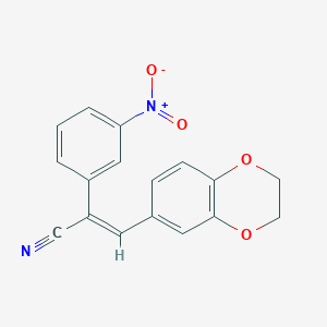 molecular formula C17H12N2O4 B4698857 3-(2,3-dihydro-1,4-benzodioxin-6-yl)-2-(3-nitrophenyl)acrylonitrile 