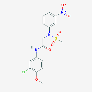 molecular formula C16H16ClN3O6S B4698862 N~1~-(3-chloro-4-methoxyphenyl)-N~2~-(methylsulfonyl)-N~2~-(3-nitrophenyl)glycinamide 