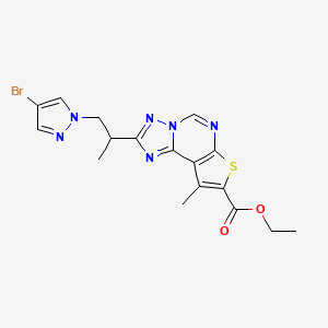 ethyl 2-[2-(4-bromo-1H-pyrazol-1-yl)-1-methylethyl]-9-methylthieno[3,2-e][1,2,4]triazolo[1,5-c]pyrimidine-8-carboxylate