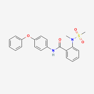 molecular formula C21H20N2O4S B4698873 2-[methyl(methylsulfonyl)amino]-N-(4-phenoxyphenyl)benzamide 