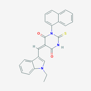 molecular formula C25H19N3O2S B469888 5-[(1-ethyl-1H-indol-3-yl)methylene]-1-(1-naphthyl)-2-thioxodihydro-4,6(1H,5H)-pyrimidinedione CAS No. 445409-98-3