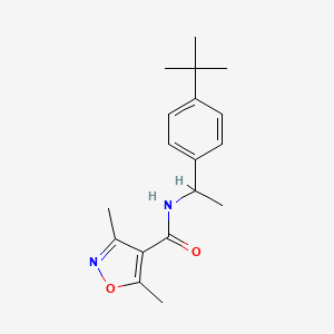 molecular formula C18H24N2O2 B4698880 N-[1-(4-tert-butylphenyl)ethyl]-3,5-dimethyl-4-isoxazolecarboxamide 