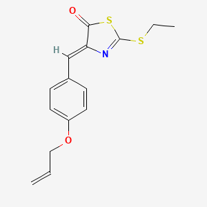 molecular formula C15H15NO2S2 B4698887 4-[4-(allyloxy)benzylidene]-2-(ethylthio)-1,3-thiazol-5(4H)-one 
