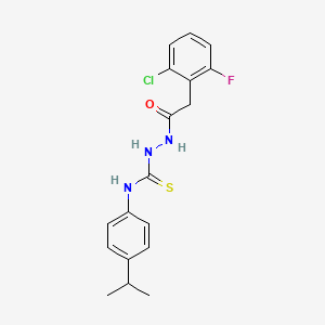 molecular formula C18H19ClFN3OS B4698918 2-[(2-chloro-6-fluorophenyl)acetyl]-N-(4-isopropylphenyl)hydrazinecarbothioamide 
