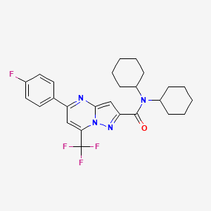 molecular formula C26H28F4N4O B4698952 N,N-dicyclohexyl-5-(4-fluorophenyl)-7-(trifluoromethyl)pyrazolo[1,5-a]pyrimidine-2-carboxamide 