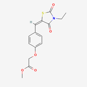 molecular formula C15H15NO5S B4698958 methyl {4-[(3-ethyl-2,4-dioxo-1,3-thiazolidin-5-ylidene)methyl]phenoxy}acetate 