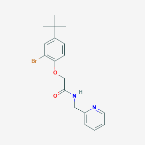 molecular formula C18H21BrN2O2 B4698963 2-(2-bromo-4-tert-butylphenoxy)-N-(2-pyridinylmethyl)acetamide 